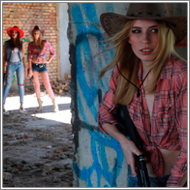 Cowgirls gunfight – Vera vs Sabrina, Amelie and Stella – HD