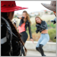 Cowgirls vs Gangsters - Maya, Sabrina vs Tess, Jillian